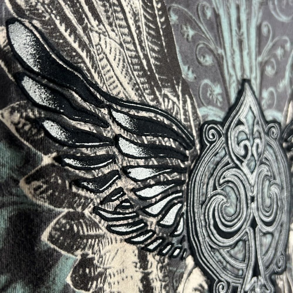 Nobility Affliction Y2k Dark Gray Graphic Grunge Tee Men Size Xl - Euc — image 5 of 8